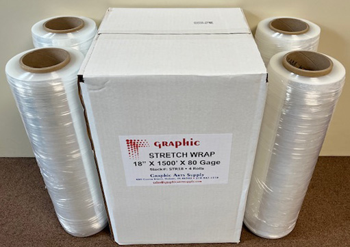 (image for) Stretch Wrap 18" X 1500' 80 gauge 4 rolls - Quality Wrap Not Made In China!